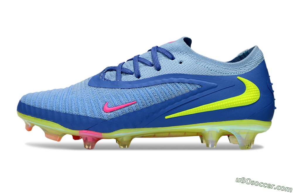 Nike Phantom 6 Low Elite FG Firm Ground Soccer Cleats - Blue/Pink/Yellow 2