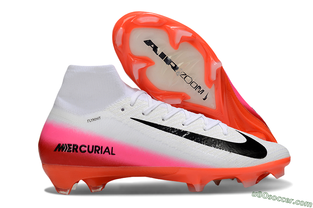 Nike Air Zoom Mercurial Superfly 10 Elite FG Firm Ground Soccer Cleats - White/Black/Pink 1