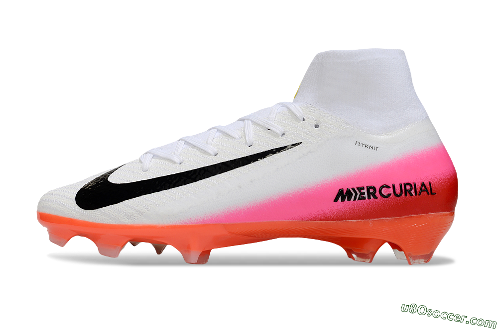 Nike Air Zoom Mercurial Superfly 10 Elite FG Firm Ground Soccer Cleats - White/Black/Pink 2