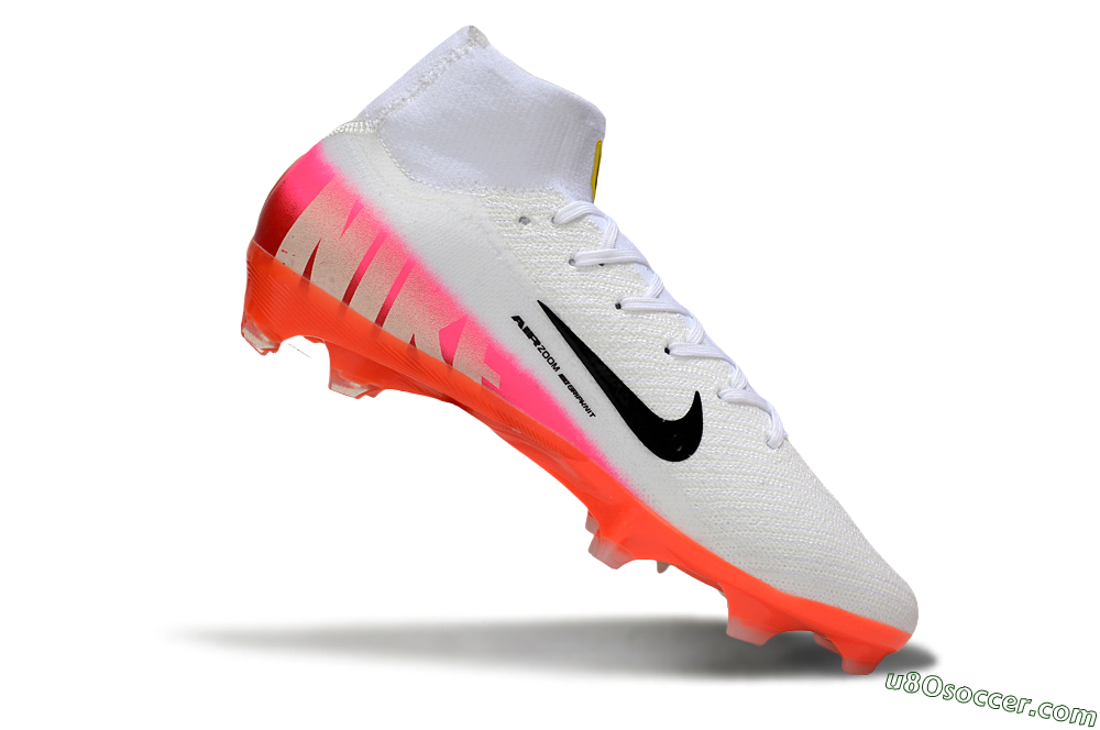 Nike Air Zoom Mercurial Superfly 10 Elite FG Firm Ground Soccer Cleats - White/Black/Pink 4