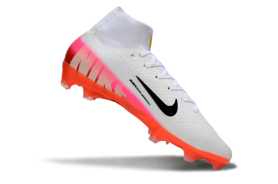 Nike Air Zoom Mercurial Superfly 10 Elite FG Firm Ground Soccer Cleats - White/Black/Pink