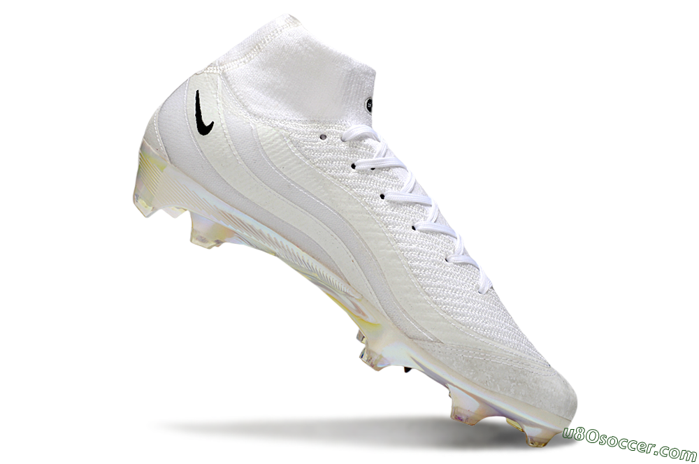 Nike Air Zoom Mercurial Superfly 10 Elite FG Firm Ground Soccer Cleats - White/Black/Gold 4