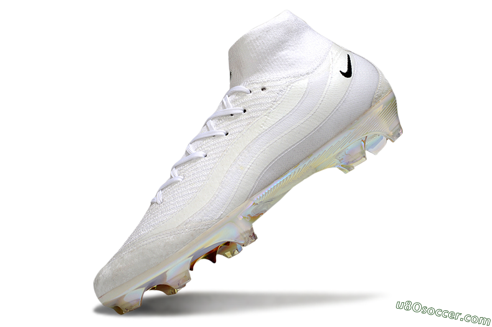Nike Air Zoom Mercurial Superfly 10 Elite FG Firm Ground Soccer Cleats - White/Black/Gold 5