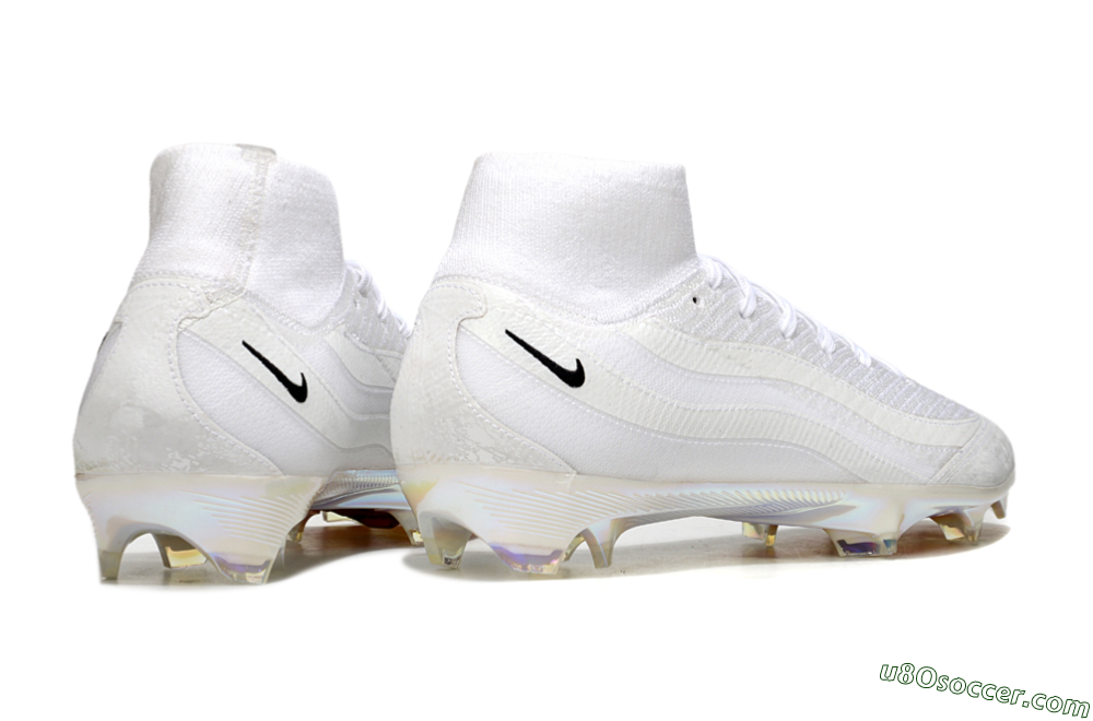 Nike Air Zoom Mercurial Superfly 10 Elite FG Firm Ground Soccer Cleats - White/Black/Gold 6
