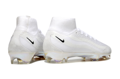 Nike Air Zoom Mercurial Superfly 10 Elite FG Firm Ground Soccer Cleats - White/Black/Gold