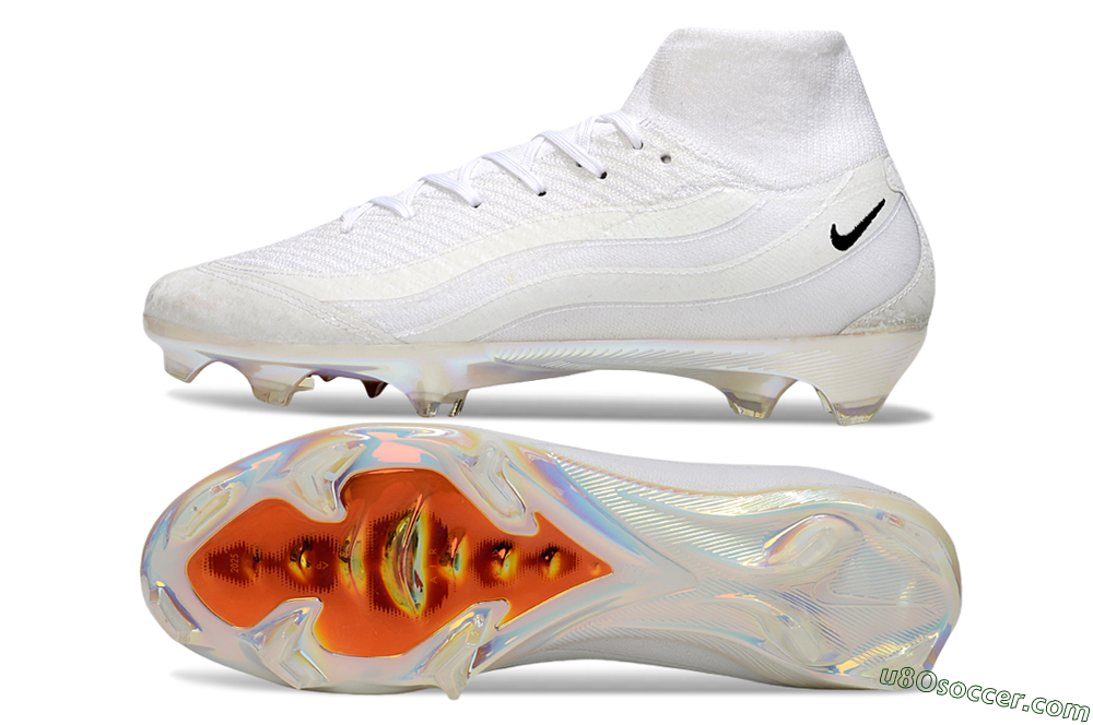 Nike Air Zoom Mercurial Superfly 10 Elite FG Firm Ground Soccer Cleats - White/Black/Gold 0