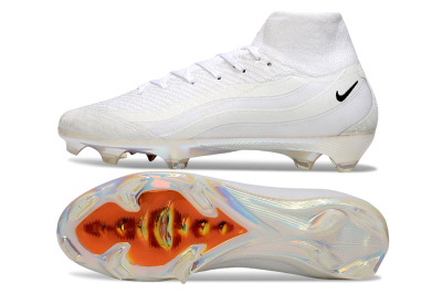 Nike Air Zoom Mercurial Superfly 10 Elite FG Firm Ground Soccer Cleats - White/Black/Gold