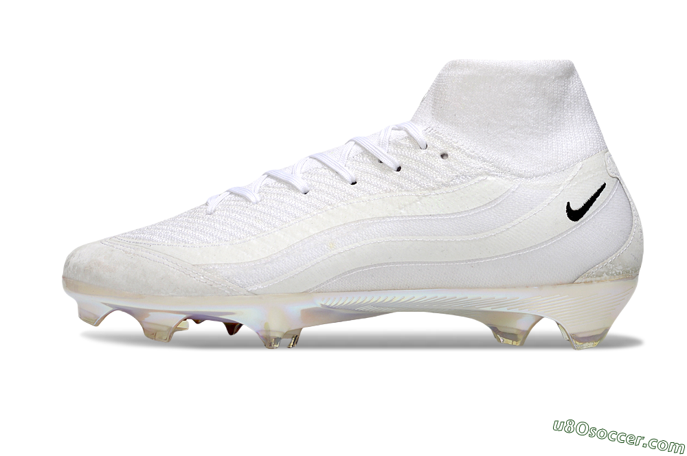 Nike Air Zoom Mercurial Superfly 10 Elite FG Firm Ground Soccer Cleats - White/Black/Gold 2