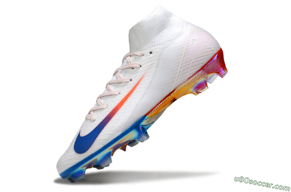 Nike Air Zoom Mercurial Superfly 10 Elite FG Firm Ground Soccer Cleats - White/Blue/Red 5