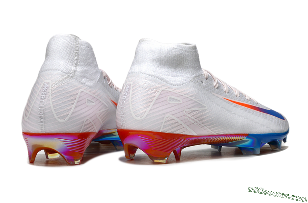 Nike Air Zoom Mercurial Superfly 10 Elite FG Firm Ground Soccer Cleats - White/Blue/Red 6