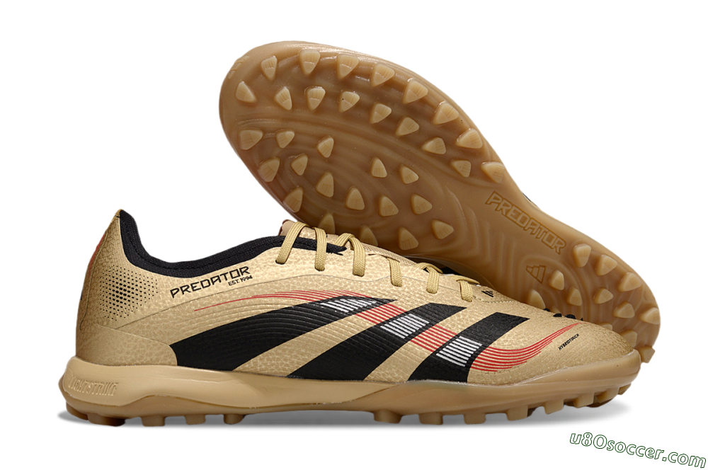 Adidas Predator 25 Elite TF Artificial Turf Soccer Shoes - Gold/Black/Red 1