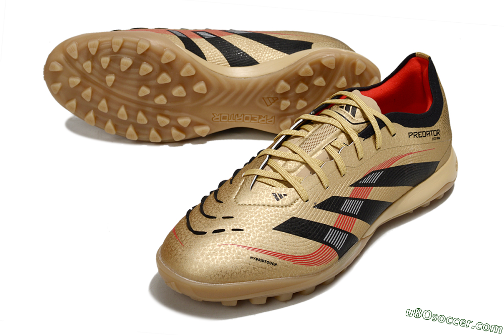 Adidas Predator 25 Elite TF Artificial Turf Soccer Shoes - Gold/Black/Red 3