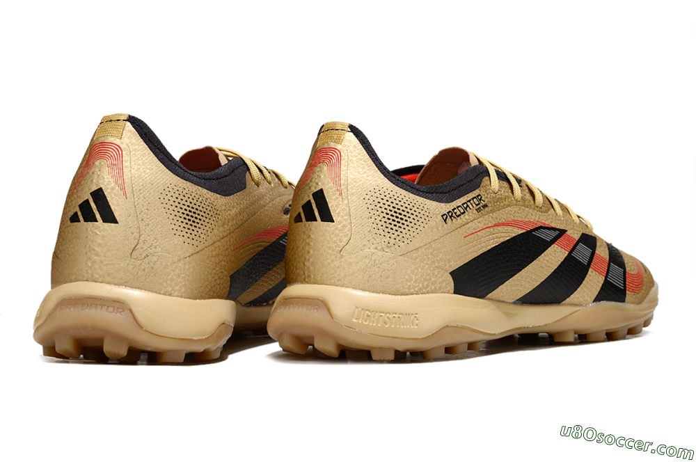 Adidas Predator 25 Elite TF Artificial Turf Soccer Shoes - Gold/Black/Red 6