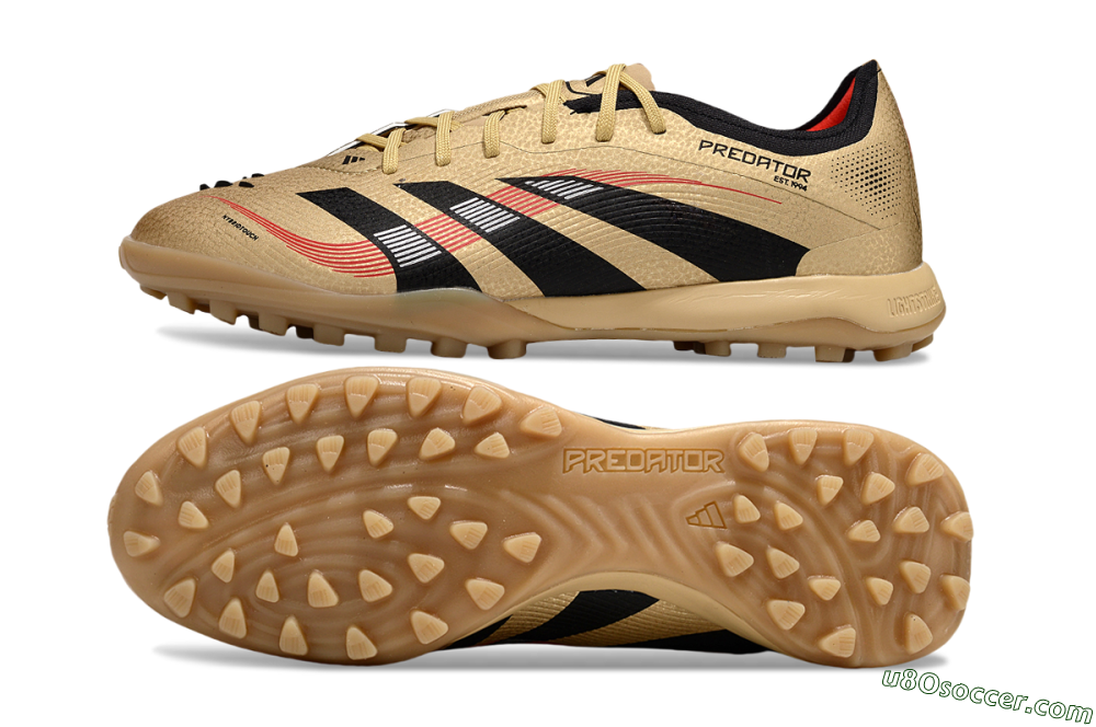 Adidas Predator 25 Elite TF Artificial Turf Soccer Shoes - Gold/Black/Red 0
