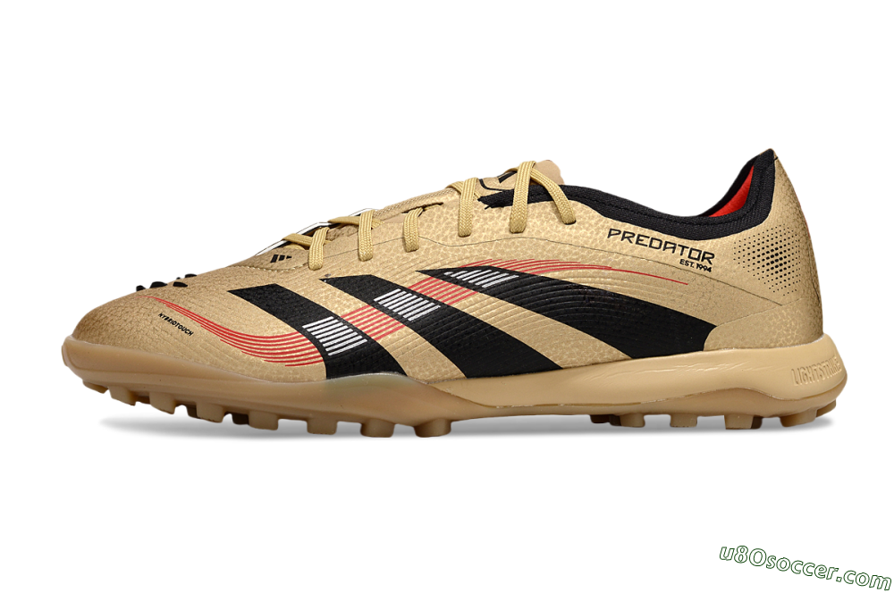 Adidas Predator 25 Elite TF Artificial Turf Soccer Shoes - Gold/Black/Red 2