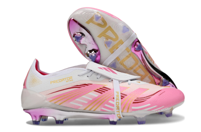 Adidas Predator 25 Elite Foldover Tongue FG Firm Ground Soccer Cleats - Pink/Gold/White