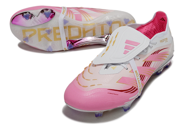 Adidas Predator 25 Elite Foldover Tongue FG Firm Ground Soccer Cleats - Pink/Gold/White