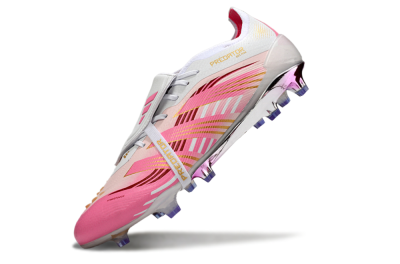 Adidas Predator 25 Elite Foldover Tongue FG Firm Ground Soccer Cleats - Pink/Gold/White