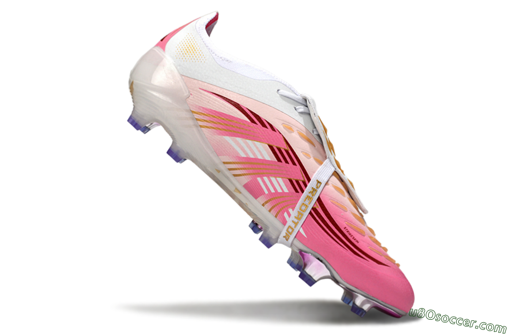 Adidas Predator 25 Elite Foldover Tongue FG Firm Ground Soccer Cleats - Pink/Gold/White 4