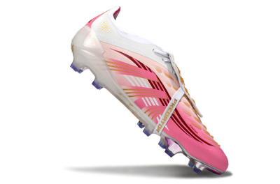 Adidas Predator 25 Elite Foldover Tongue FG Firm Ground Soccer Cleats - Pink/Gold/White