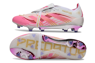 Adidas Predator 25 Elite Foldover Tongue FG Firm Ground Soccer Cleats - Pink/Gold/White