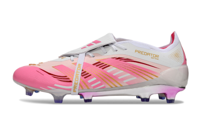 Adidas Predator 25 Elite Foldover Tongue FG Firm Ground Soccer Cleats - Pink/Gold/White