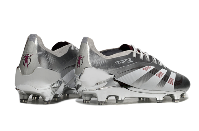 Adidas Predator 25 Elite FG Firm Ground Soccer Cleats - Silver/Black/Red