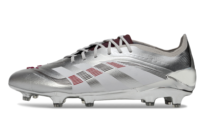 Adidas Predator 25 Elite FG Firm Ground Soccer Cleats - Silver/Black/Red