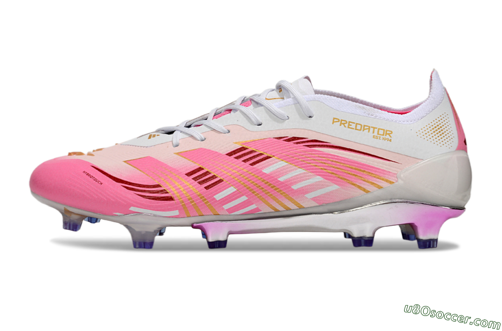 Adidas Predator 25 Elite FG Firm Ground Soccer Cleats - Pink/Gold/White 2