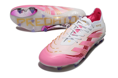 Adidas Predator 25 Elite FG Firm Ground Soccer Cleats - Pink/Gold/White