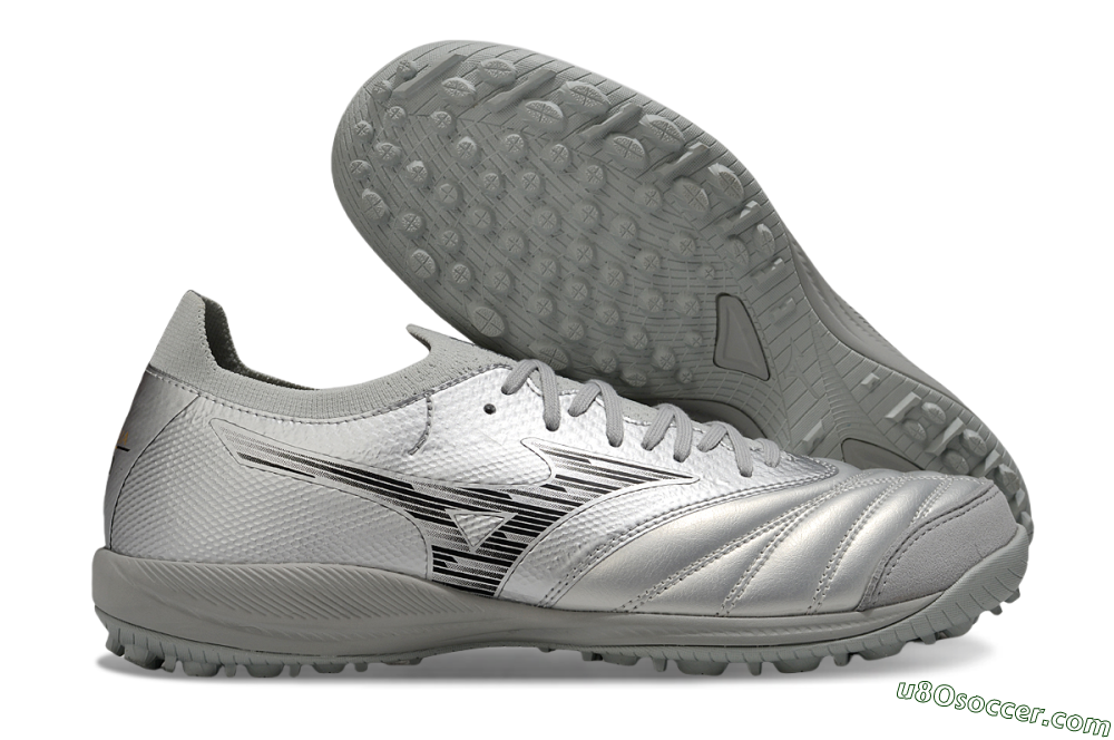 Mizuno Morelia Neo Sala M8 TF Artificial Turf Soccer Shoes - Silver/Black 1