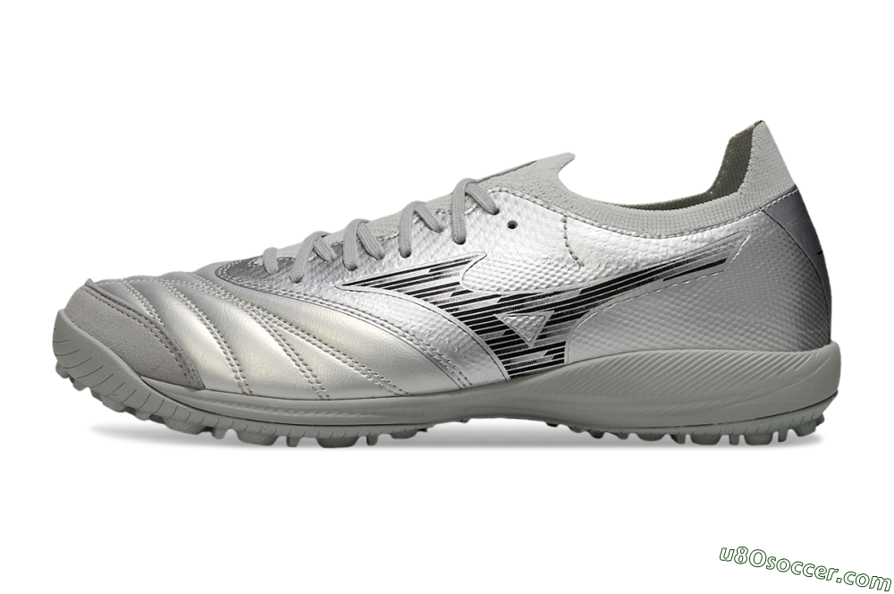 Mizuno Morelia Neo Sala M8 TF Artificial Turf Soccer Shoes - Silver/Black 2
