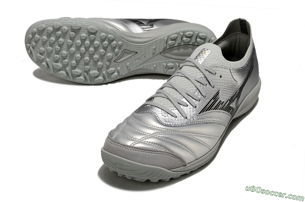 Mizuno Morelia Neo Sala M8 TF Artificial Turf Soccer Shoes - Silver/Black 3