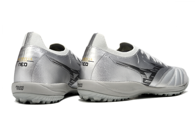 Mizuno Morelia Neo Sala M8 TF Artificial Turf Soccer Shoes - Silver/Black