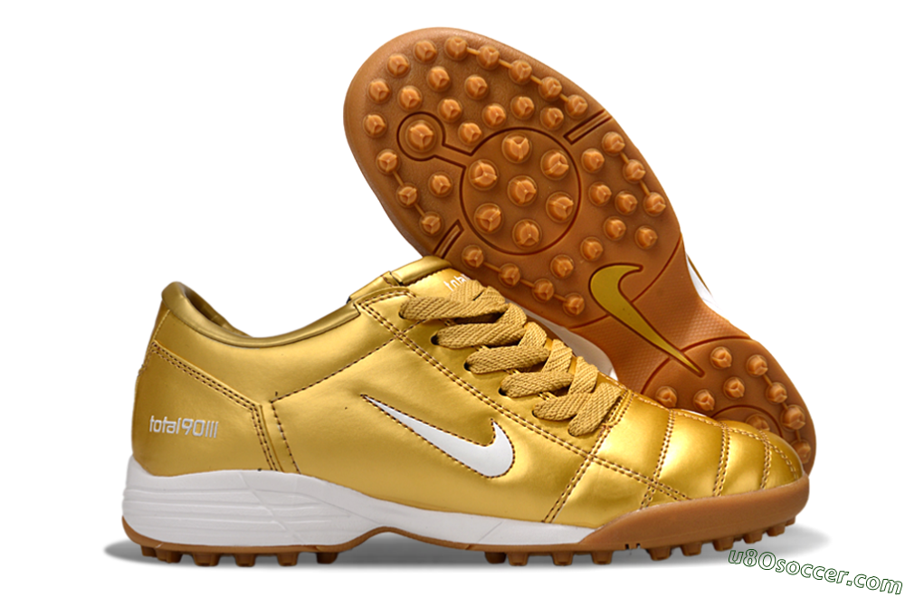 Nike Total 90 III TF Artificial Turf Soccer Shoes - Gold/White 1