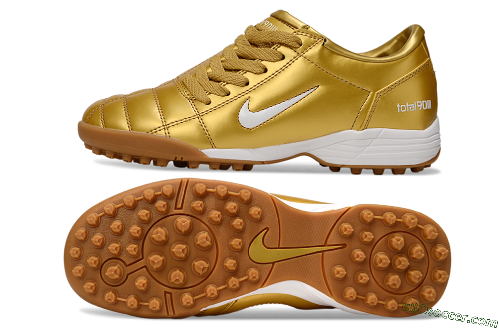 Nike Total 90 III TF Artificial Turf Soccer Shoes - Gold/White 0