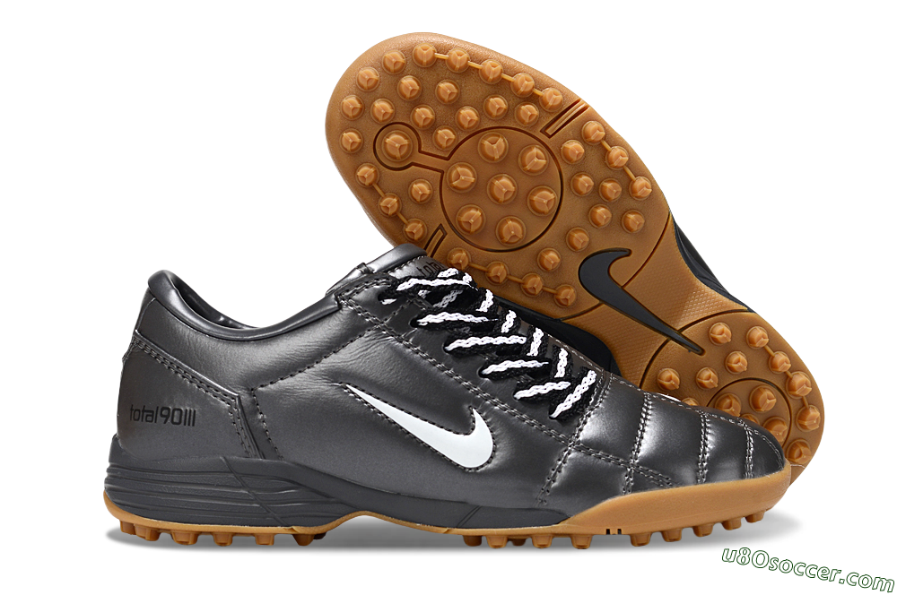 Nike Total 90 III TF Artificial Turf Soccer Shoes - Black/White/Brown 1