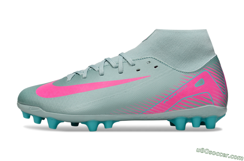 Nike Air Zoom Mercurial Superfly 10 Academy AG Artificial Grass Soccer Cleats - Jade/Pink 2