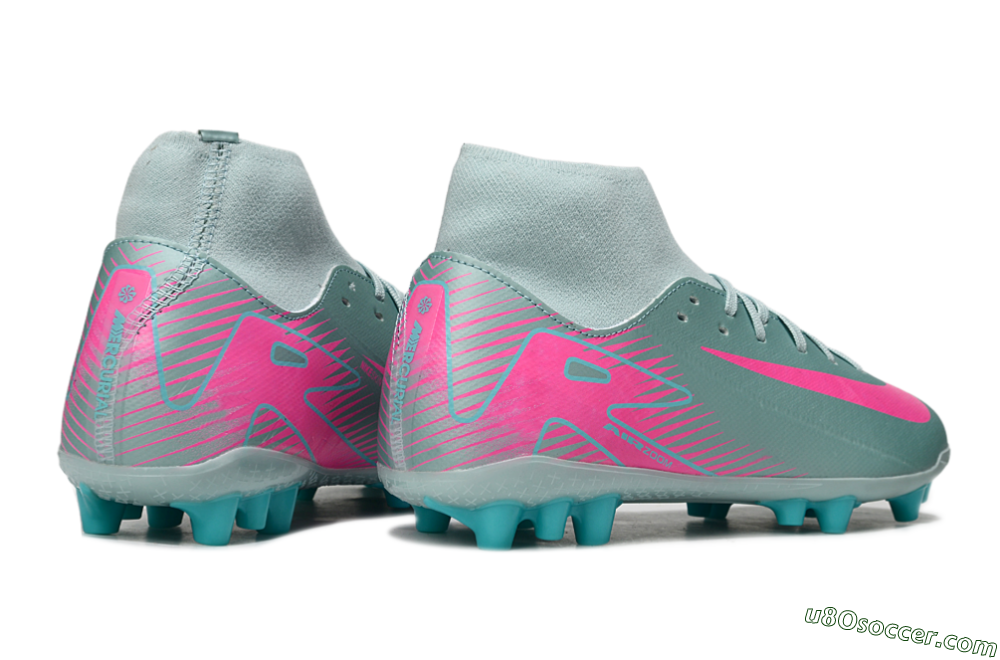 Nike Air Zoom Mercurial Superfly 10 Academy AG Artificial Grass Soccer Cleats - Jade/Pink 6