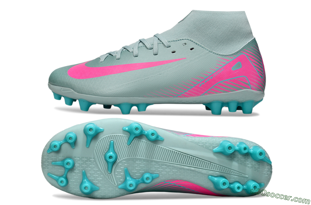 Nike Air Zoom Mercurial Superfly 10 Academy AG Artificial Grass Soccer Cleats - Jade/Pink 0