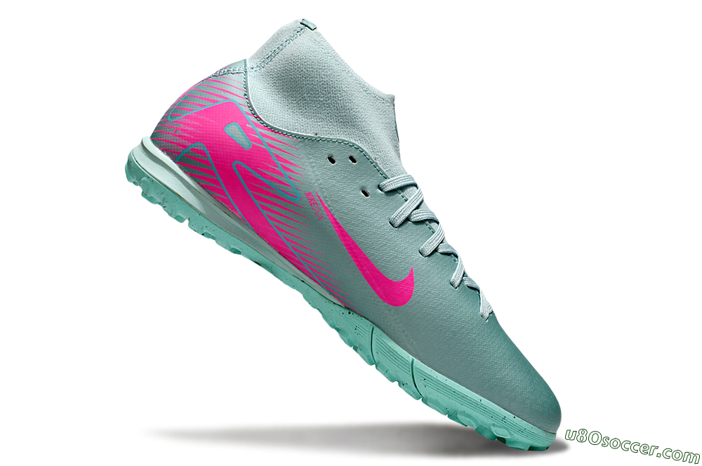 Nike Air Zoom Mercurial Superfly 10 Academy TF Artificial Turf Soccer Shoes - Jade/Pink 4