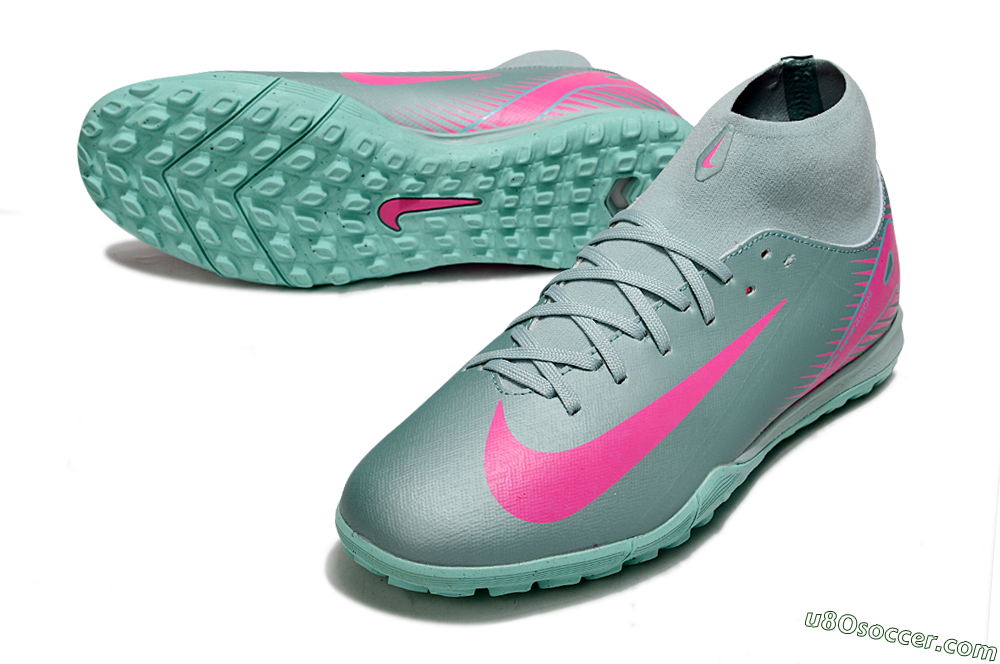 Nike Air Zoom Mercurial Superfly 10 Academy TF Artificial Turf Soccer Shoes - Jade/Pink 3