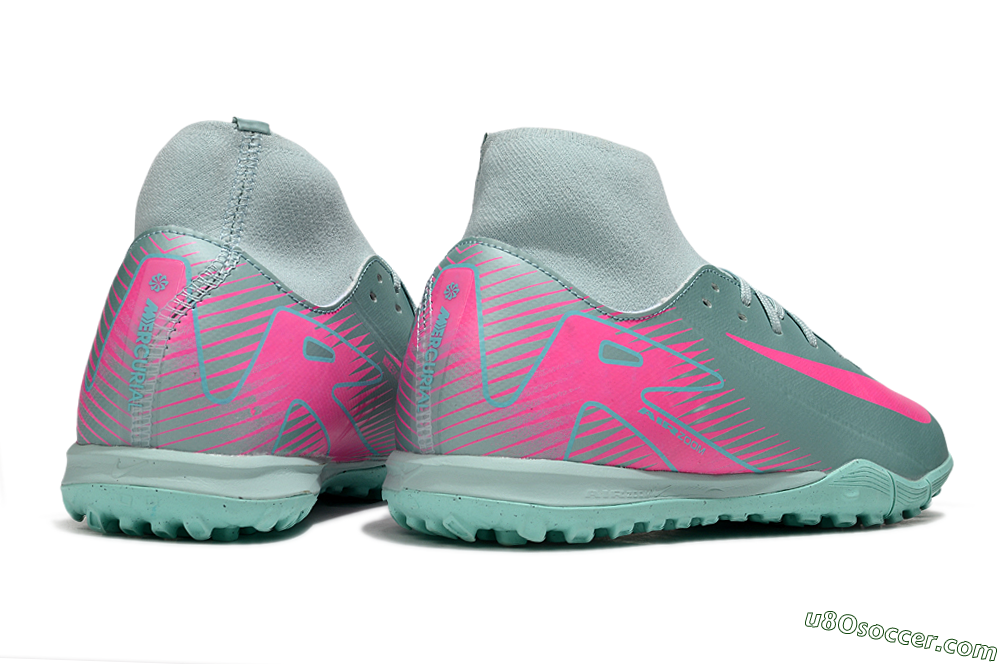 Nike Air Zoom Mercurial Superfly 10 Academy TF Artificial Turf Soccer Shoes - Jade/Pink 6