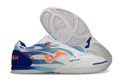 Joma Top Flex IC Indoor & Futsal Soccer Shoes - White/Blue/Orange