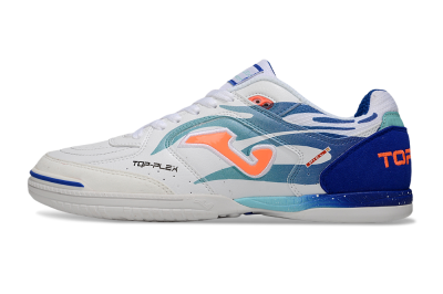 Joma Top Flex IC Indoor & Futsal Soccer Shoes - White/Blue/Orange