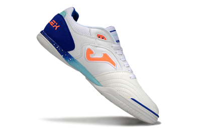 Joma Top Flex IC Indoor & Futsal Soccer Shoes - White/Blue/Orange