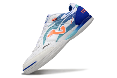 Joma Top Flex IC Indoor & Futsal Soccer Shoes - White/Blue/Orange