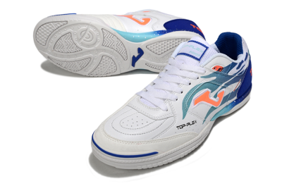 Joma Top Flex IC Indoor & Futsal Soccer Shoes - White/Blue/Orange