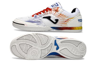 Joma Top Flex IC Indoor & Futsal Soccer Shoes - White/Blue/Red