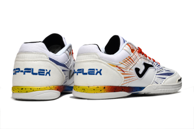 Joma Top Flex IC Indoor & Futsal Soccer Shoes - White/Blue/Red